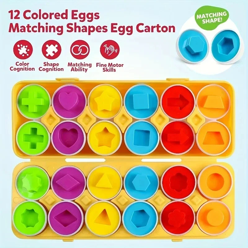 Rompecabezas 3D Montessori de tornillos y huevos para aprender formas - imagen 2