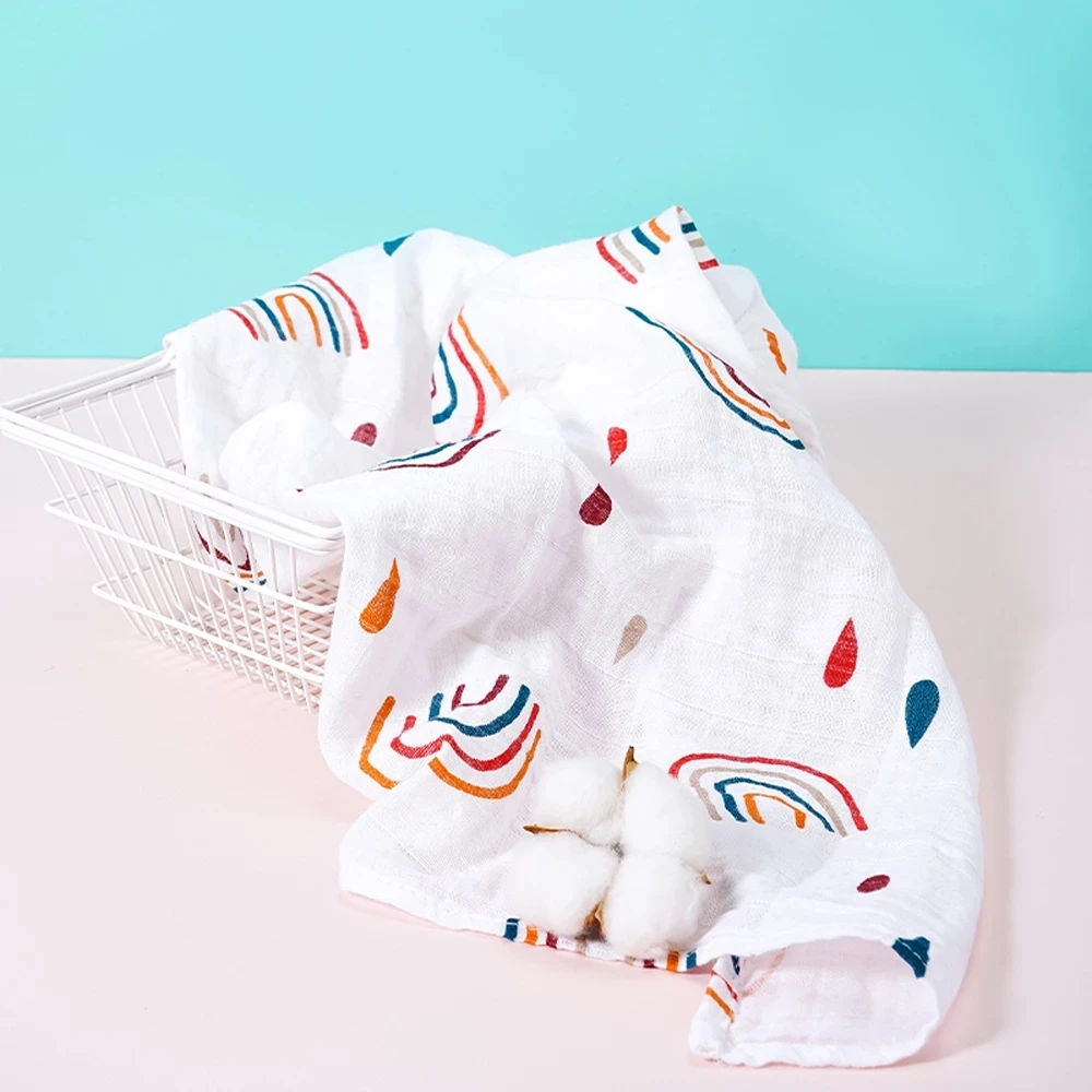 Elinfant Pack 5 uds.: Babero muselina algodón-bambú para bebé - imagen 3