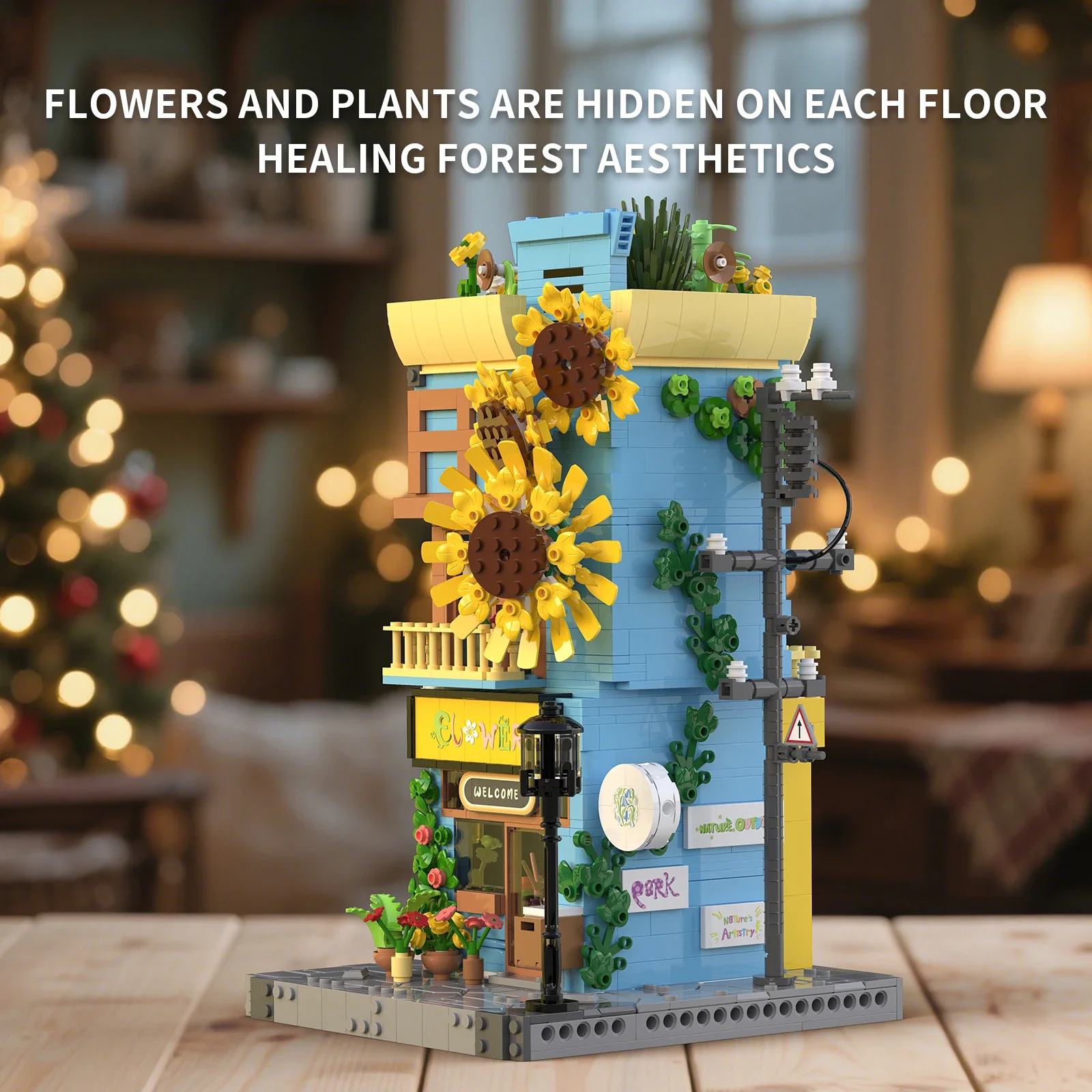 Bloques de construcción girasol casa flores desmontable manualidades - imagen 4