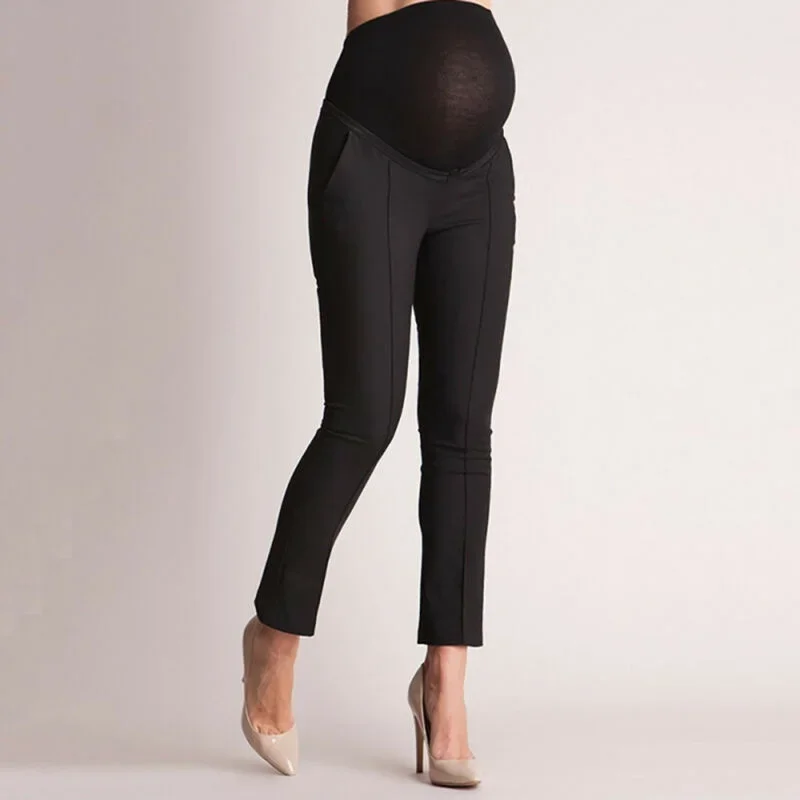 Pantalones de maternidad elásticos para embarazada, efecto vientre