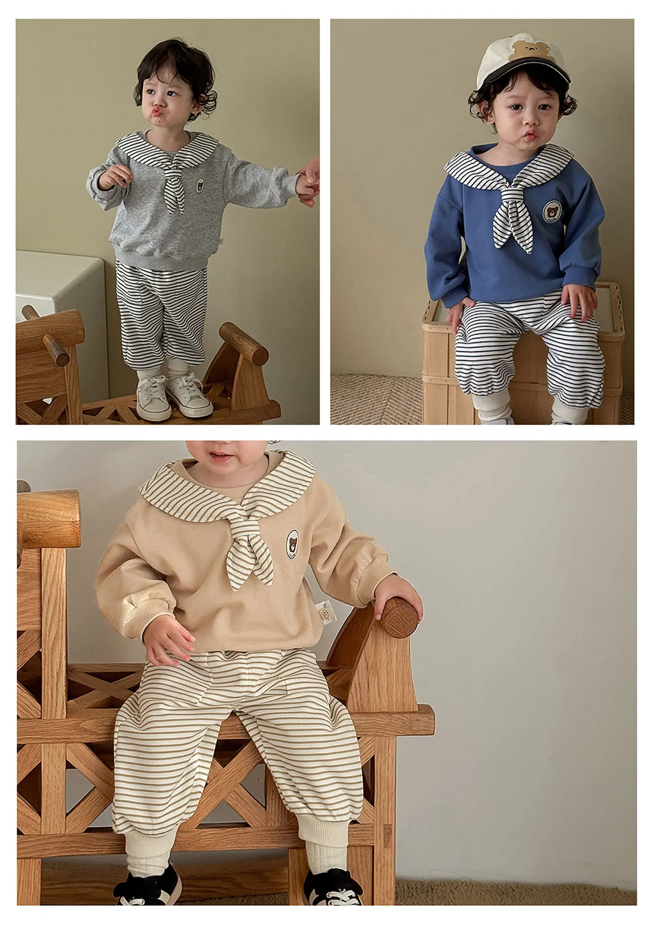 Sudadera con capucha y cuello de marinero