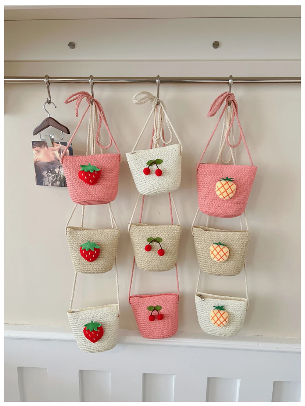 Monedero infantil de fresa y cereza tipo mini bolso de moda para niñas - imagen 3