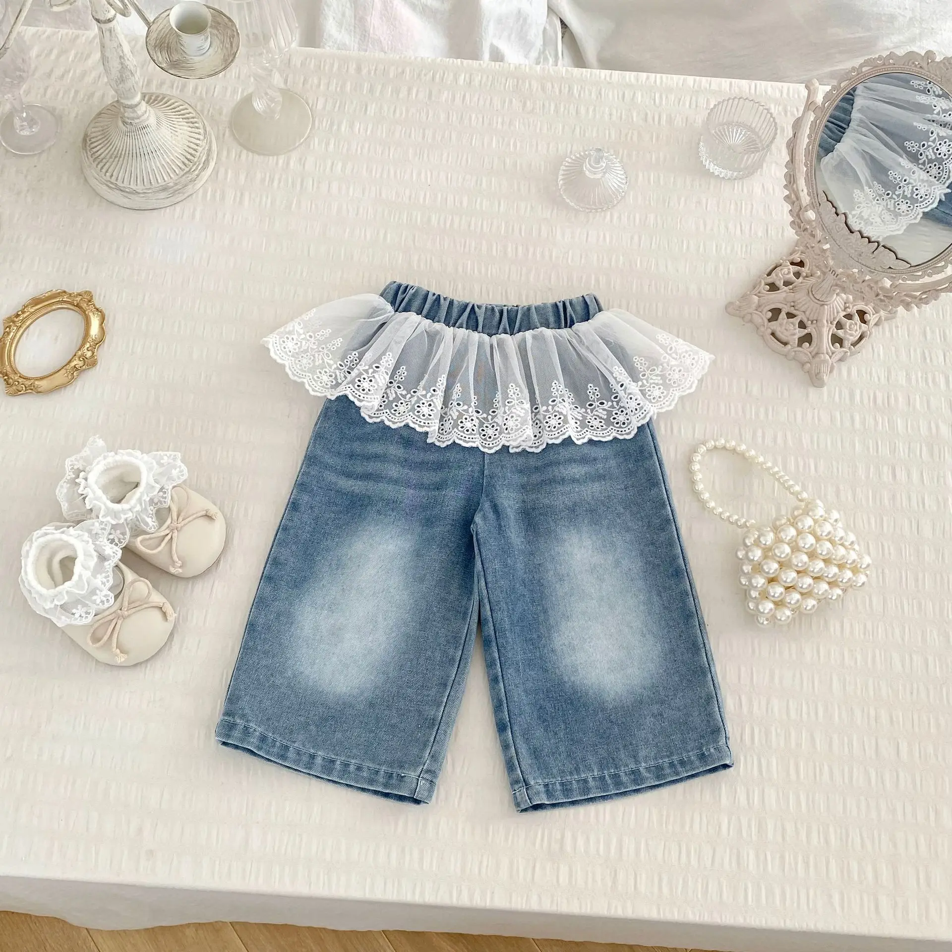Pantalones vaqueros para niña – Holgados de algodón suave