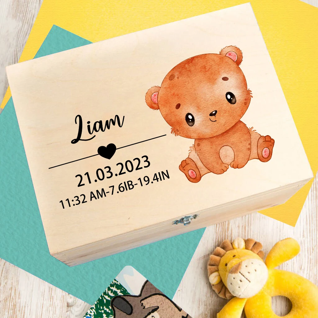 Caja de madera personalizada vista frontal