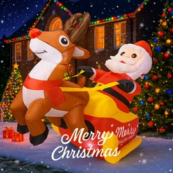 Decoración navideña figura inflable de Santa Claus para chimenea