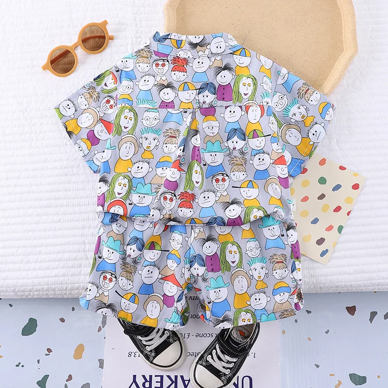 Conjunto veraniego para bebé – Camisa y pantalón corto estampado - imagen 3