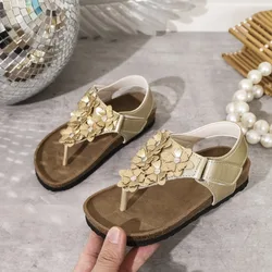 Sandalias planas antideslizantes para niñas de verano, cómodas