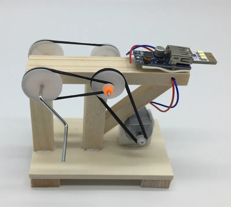 Dínamo manual de madera para montar: juguete educativo - imagen 2