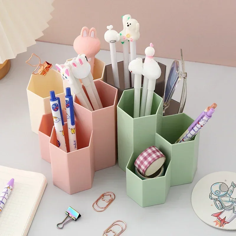 Organizador infantil hexagonal con portaplumas y gran capacidad - imagen 2