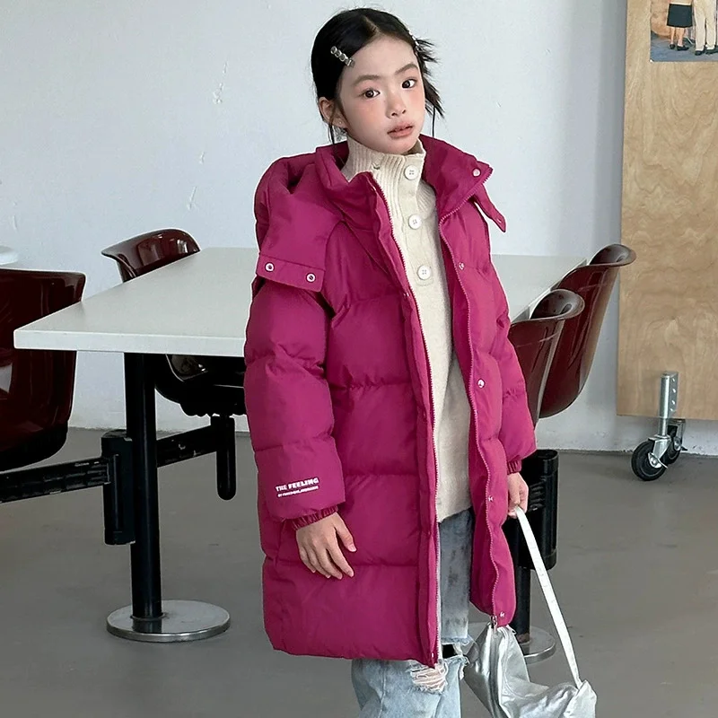 Abrigo de invierno grueso con capucha para niños y niñas - imagen 3