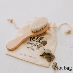 WizInfant cepillo de madera para bebé – Lana natural pura masajeador