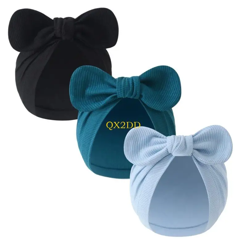 QX2D Gorro bebé hospital transpirable de algodón con lazo diario - imagen 3