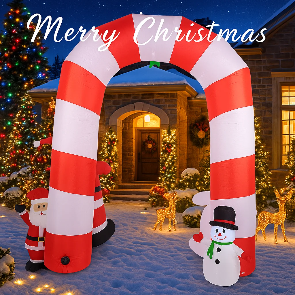 Arco inflable de Navidad con muñeco de nieve y luces LED - imagen 2