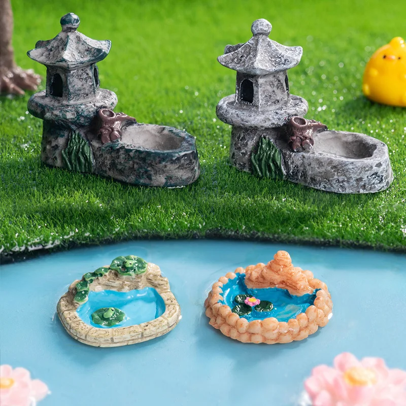 Hada miniatura decorativa para jardín vista desde arriba