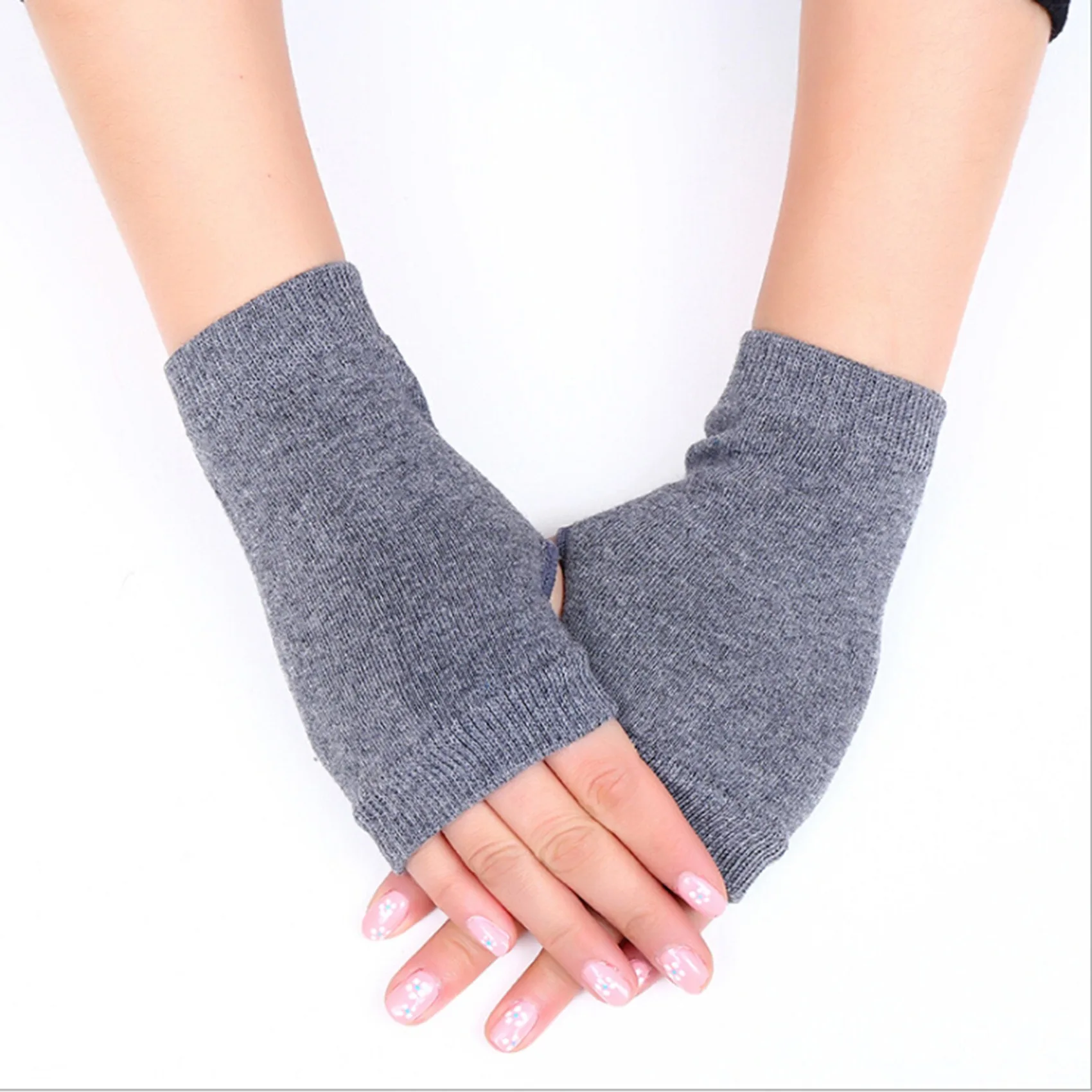 Guantes sin dedos de punto cortos estilo punk unisex - imagen 2