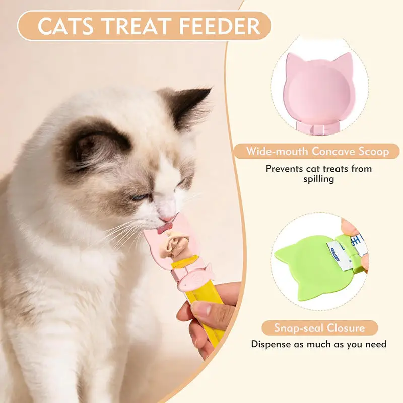 Cuchara dispensadora tiras de comida para gatos con mango largo - imagen 2