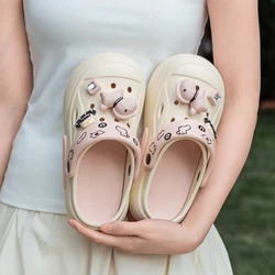 Zuecos de moda DIY con diseño caballo y plataforma gruesa para verano