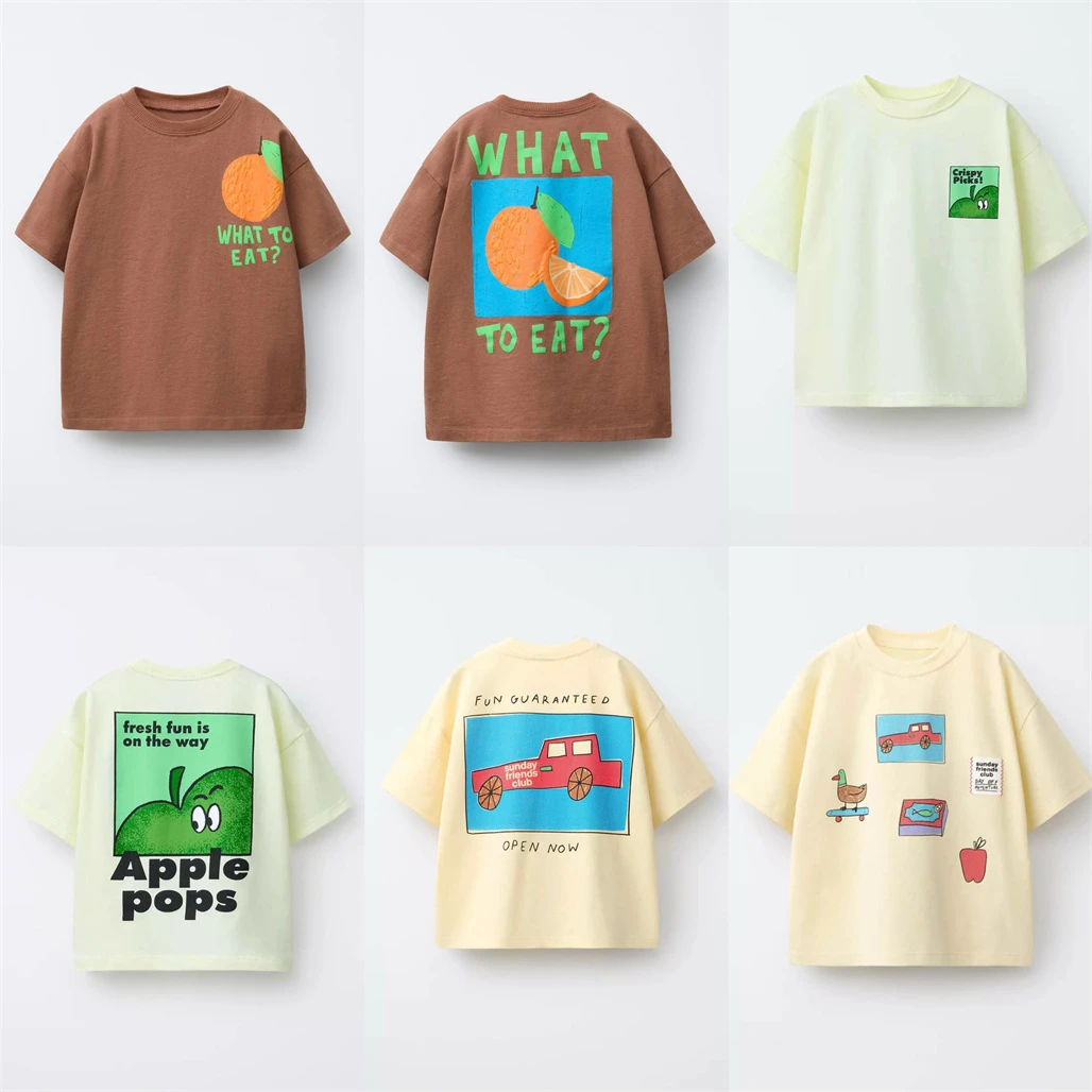 Camiseta de algodón manga corta con estampado veraniego - imagen 2