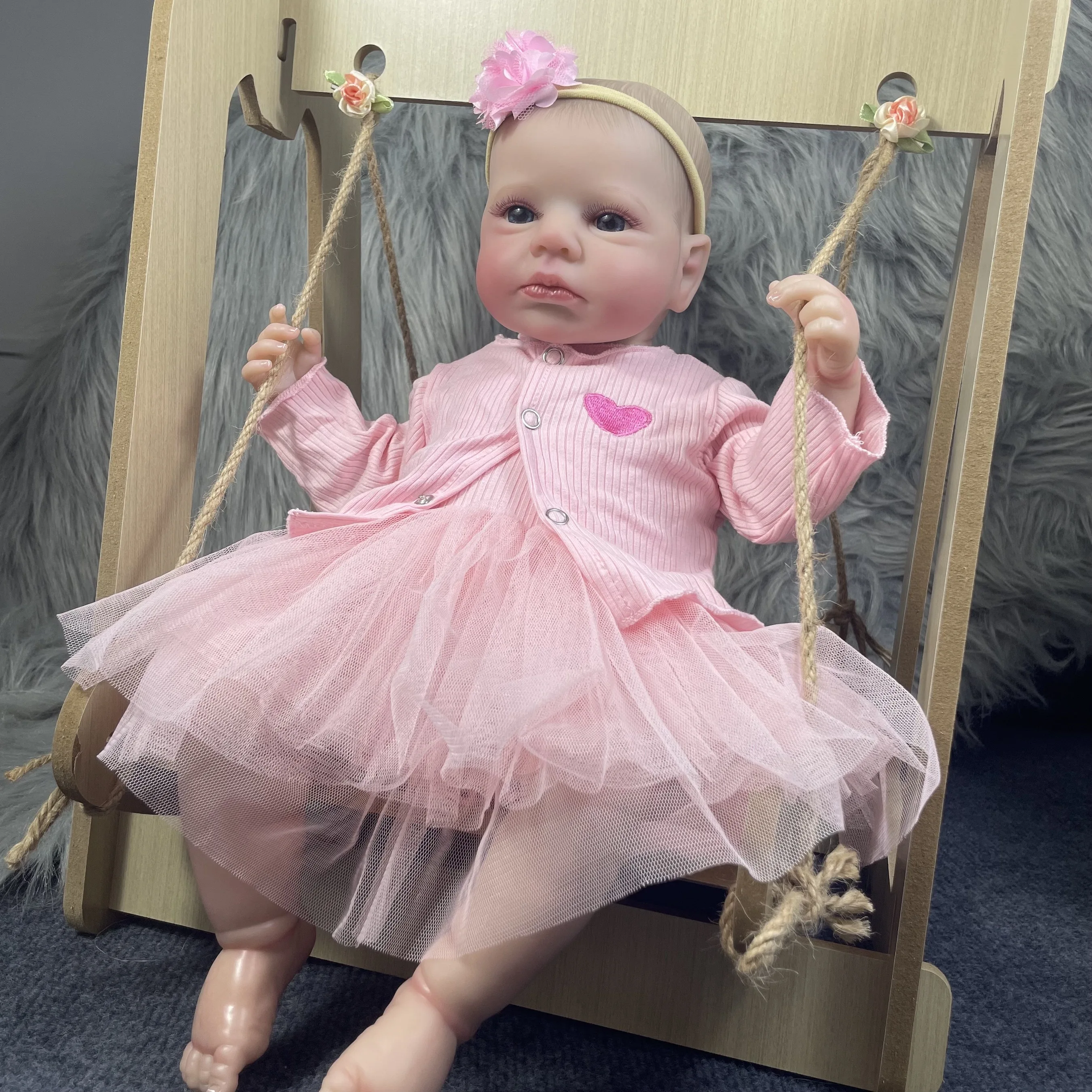 MRB LouLou Muñeca reborn realista con ojos abiertos para niña - imagen 3