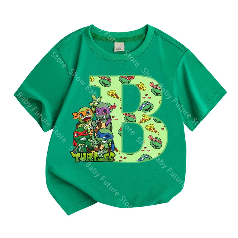 Camiseta manga corta verde Tortugas Ninja para niños