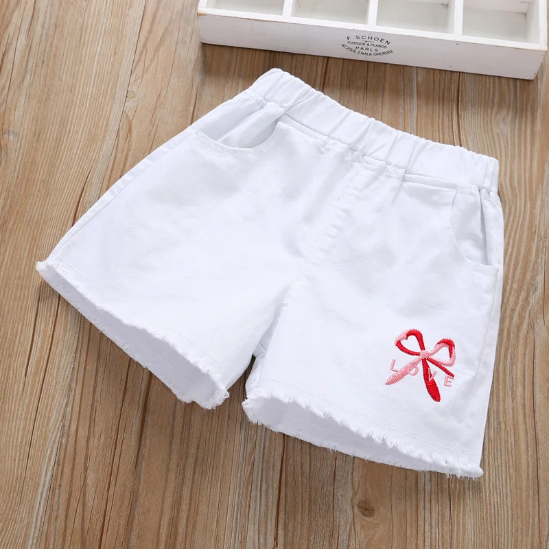 Pantalones cortos vaqueros con lazo para niña – pierna ancha - imagen 3