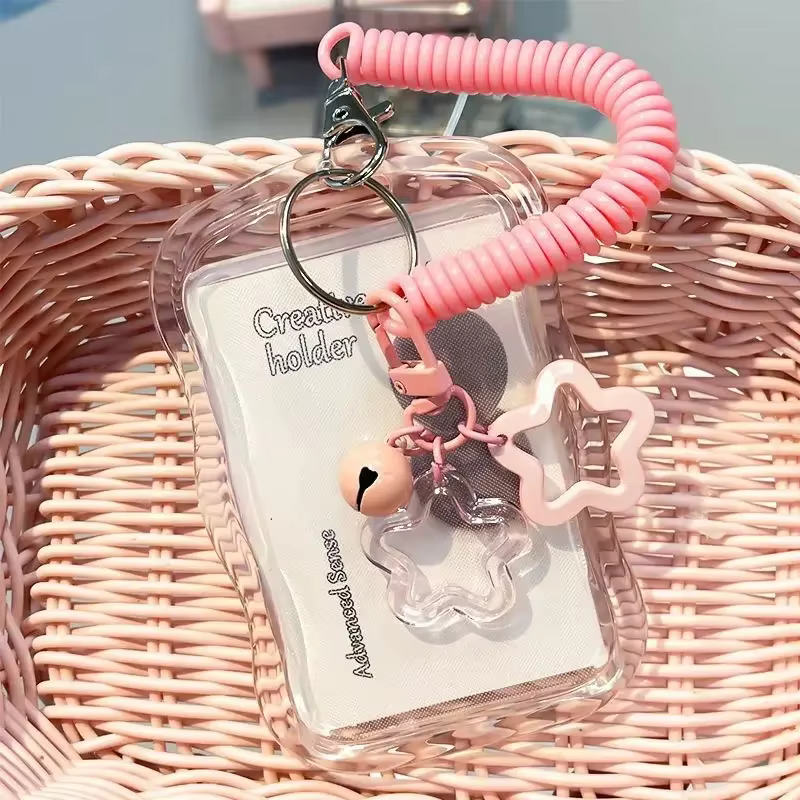Estuche transparente con llavero para identificación