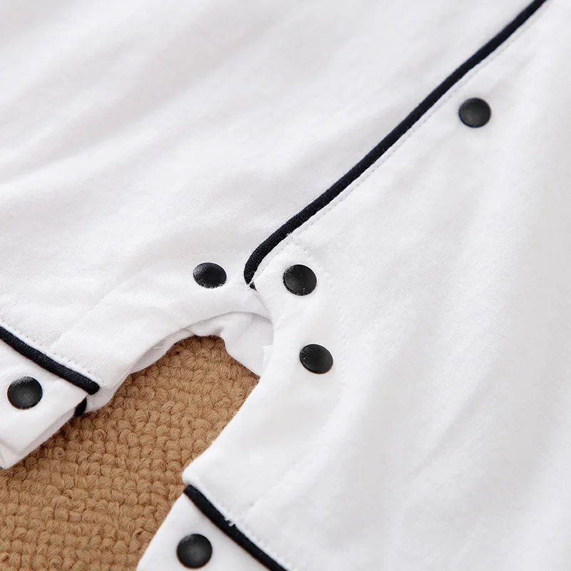 Pijama mono de algodón blanco, manga corta, para recién nacidos - imagen 3