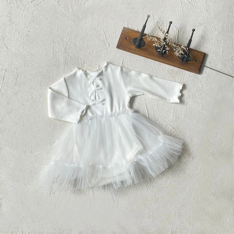 Vestido de malla con lazo para niña MILANCEL – Primavera - imagen 4