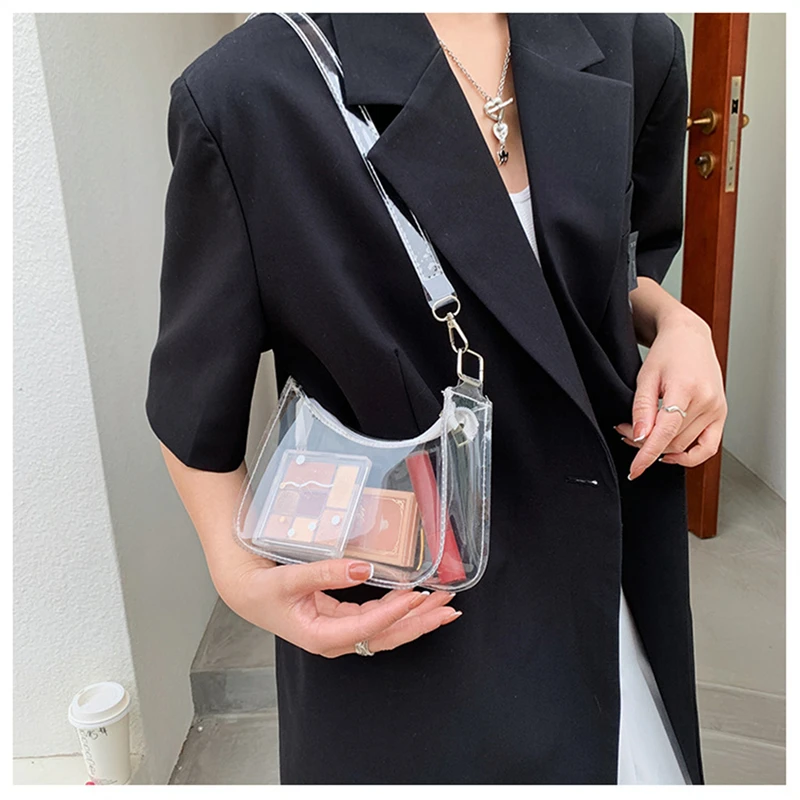 Bolso bandolera transparente en estilo vintage