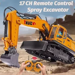 Excavadora RC de ingeniería con luces, sonido y rotación total