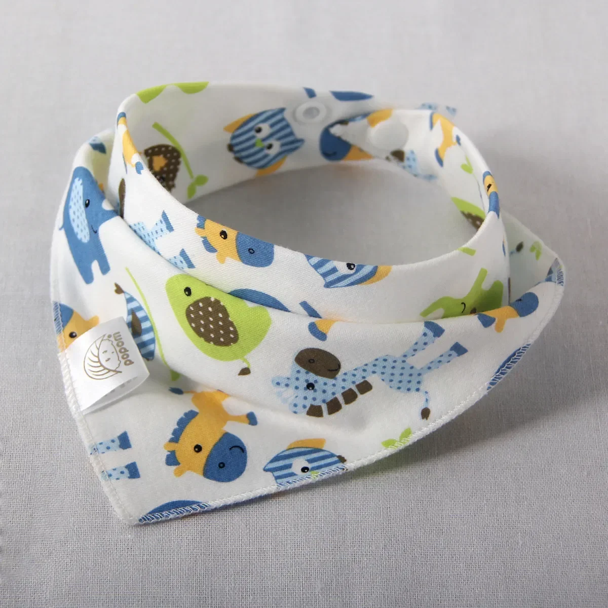 Babero bandana triangular de algodón para bebé – Estampado animal - imagen 2