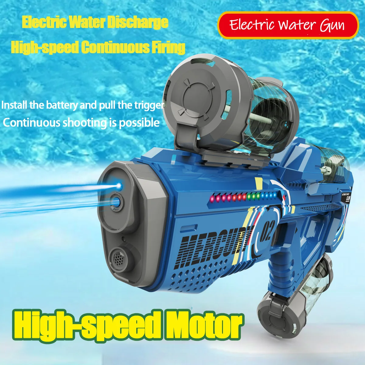 Pistola de agua eléctrica automática con luces LED y disparo continuo - imagen 4