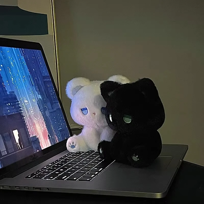 Peluche de gato emo kawaii súper suave, gatito sentado - imagen 2