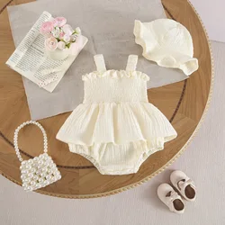 Mono de verano con volantes para bebé niña, una pieza