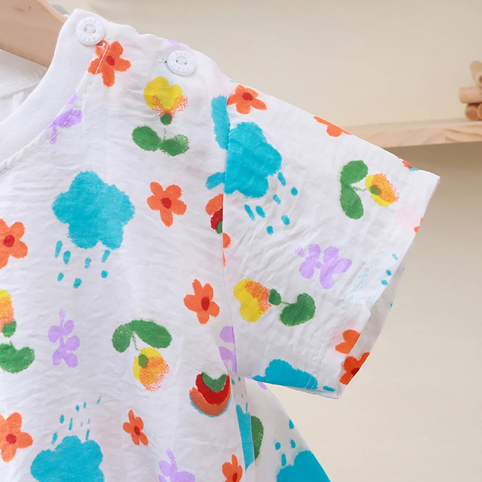 Conjunto verano niños – Pantalones cortos transpirables de manga corta - imagen 4