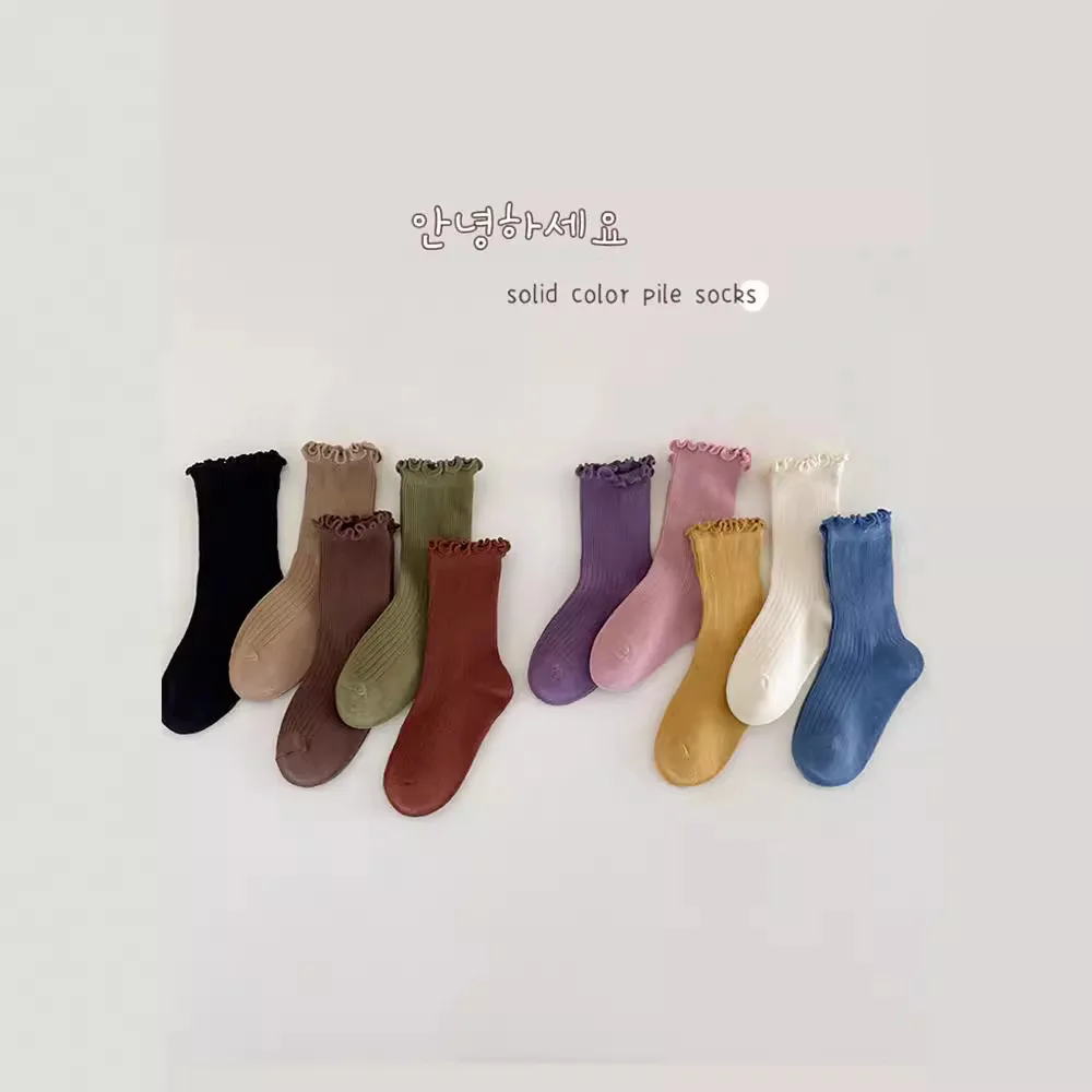 Calcetines de algodón para bebé con volantes vintage - imagen 4