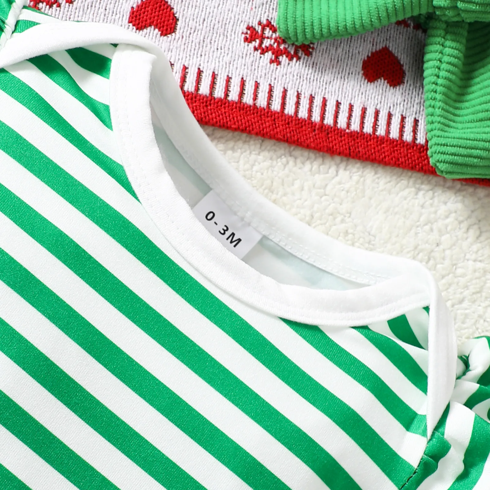Vestido Navidad niña con top rayado - Conjunto neonatal