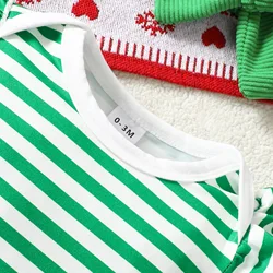 Vestido Navidad niña con top rayado - Conjunto neonatal