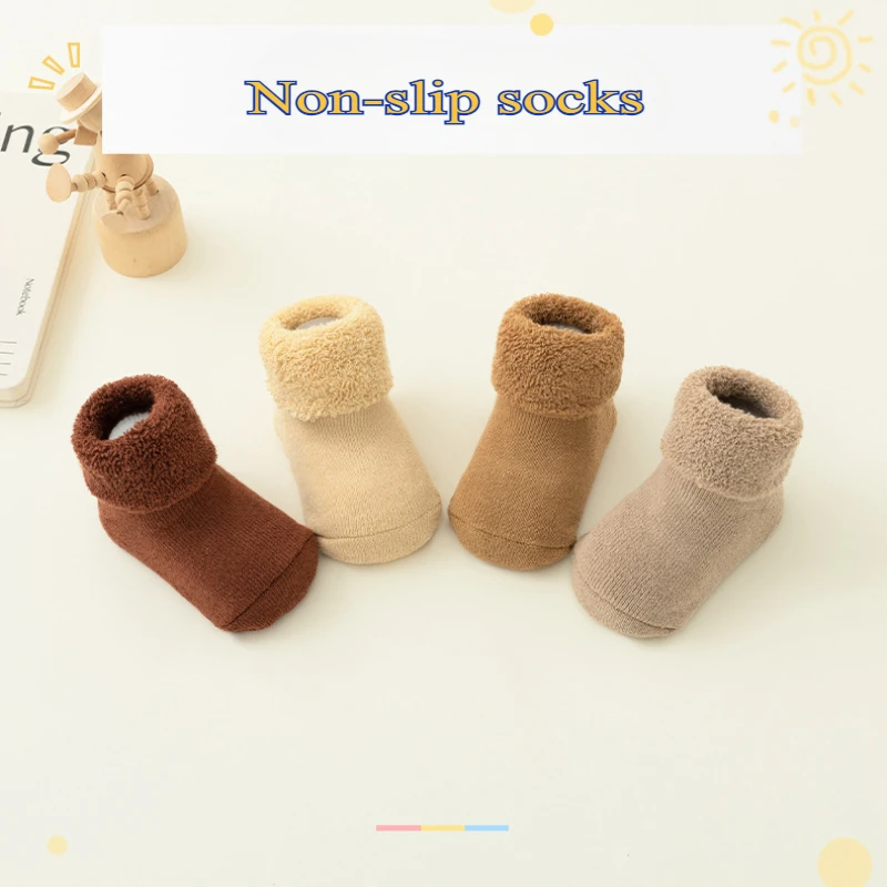 Calcetines antideslizantes para bebé recién nacido – Algodón cálido invierno - imagen 3