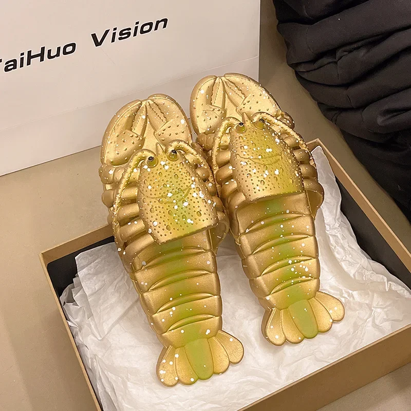 Chanclas de playa antideslizantes metalizadas con dibujos divertidos - imagen 3