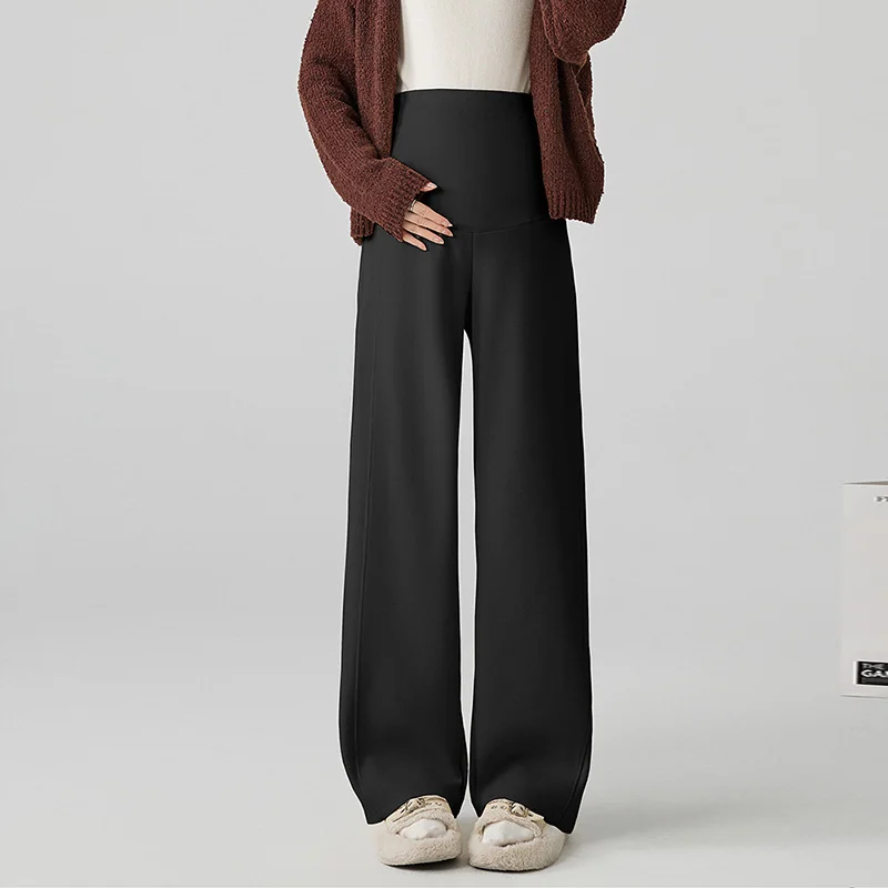 Pantalones premamá de pierna ancha con cintura elástica - imagen 3