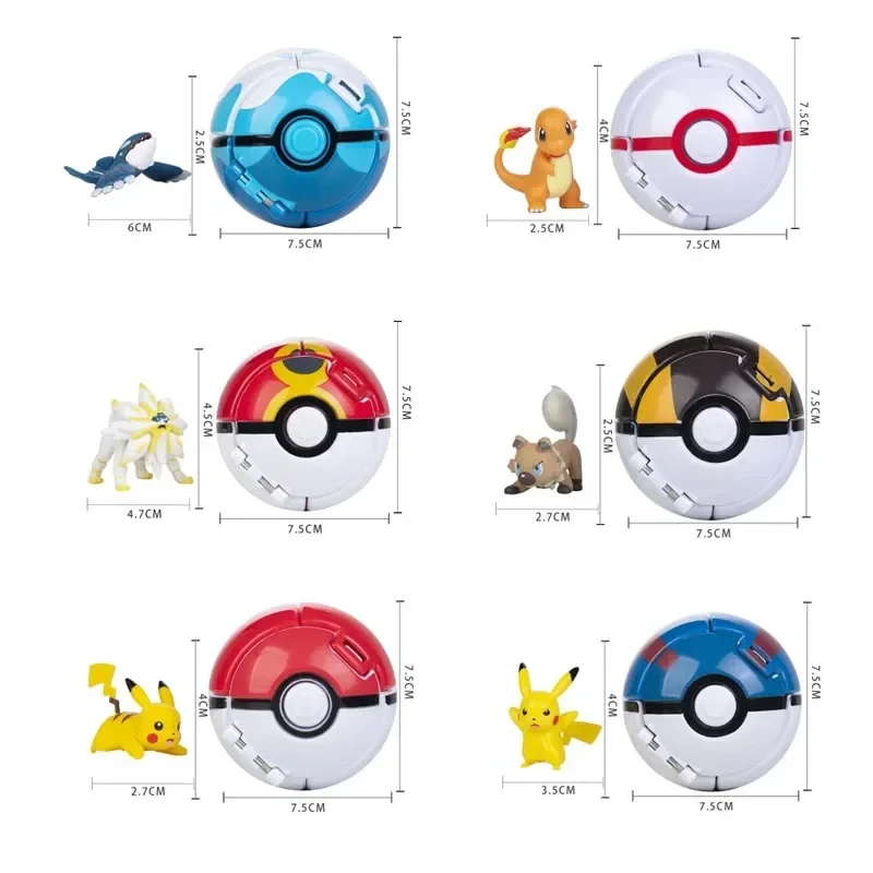 Figura de Pokémon Poké Ball tipo acción con Pikachu y Charizard - imagen 2