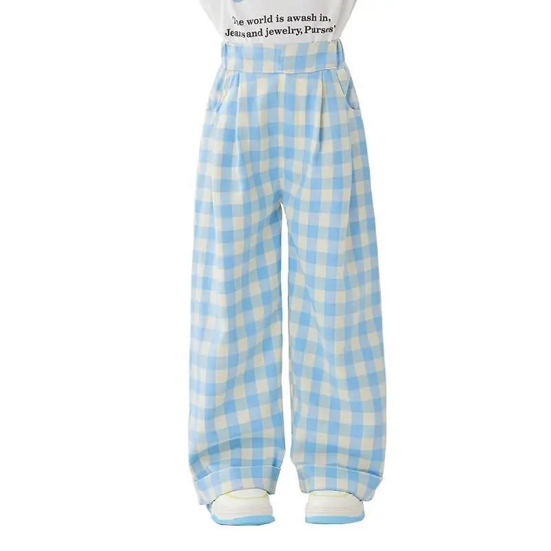 Pantalones niña azules de verano rectos pernera ancha - imagen 5