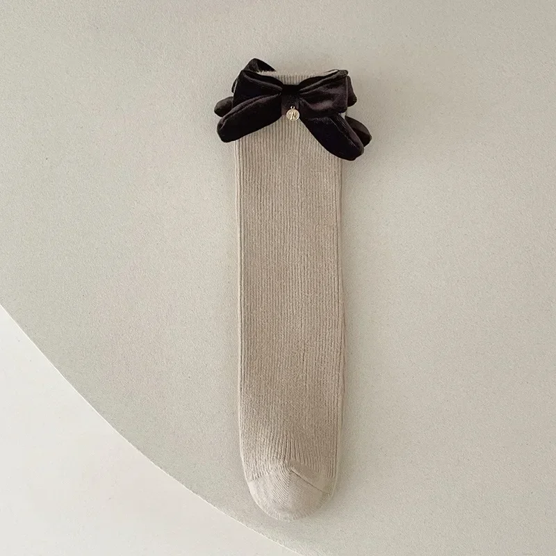 Calcetines altos con lazo de princesa - Algodón suave para niña, retro - imagen 5