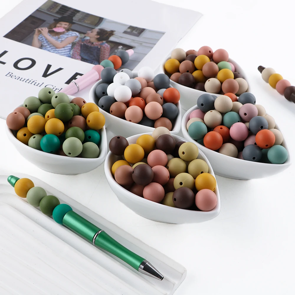 Cuentas de silicona redondas para manualidades infantiles de joyería - imagen 2