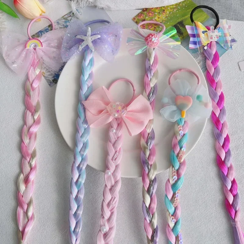 Peluca cola de caballo caramelo para niños y niñas – Estilo princesa - imagen 2