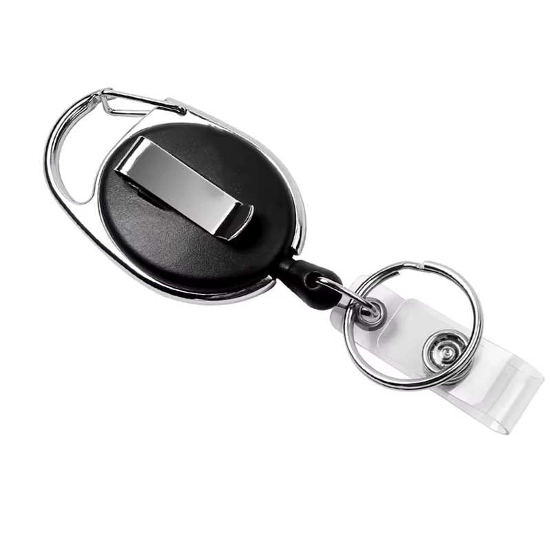 Porta identificación para tarjeta de trabajo con clip de llavero