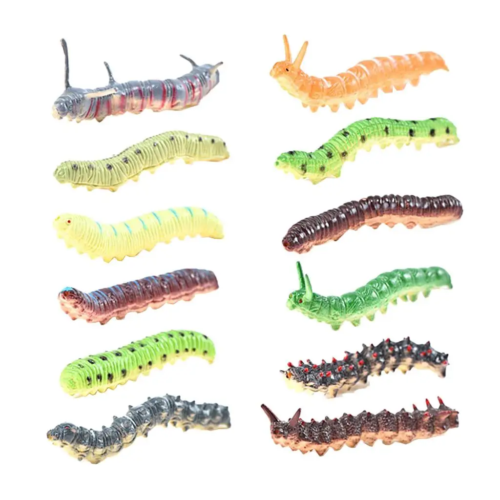 Juego de animales e insectos realistas en plástico (12 piezas)