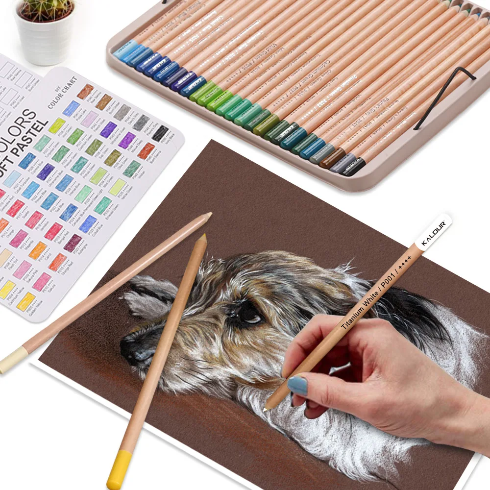 Estuche con los 50 lápices pastel