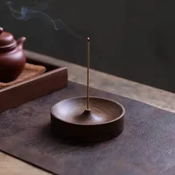 Soporte para incienso de madera de nogal maciza, hecho a mano